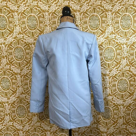 NWT Endless Rose One-Button Down Single-Breasted Boxy Blazer in Blue size XS - Picture 10 of 12